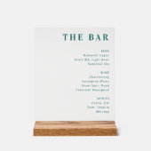 Minimalist Teal Menu Sign Acrylschild (Vorderseite)