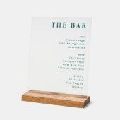 Minimalist Teal Menu Sign Acrylschild (Winkel)