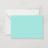 Minimalist Teal Two Border Monogram Note Card Mitteilungskarte (Rückseite)