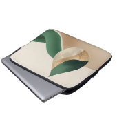 Minimalist Teardrop Wave Beige and Green Laptopschutzhülle (Vorne Knopf)