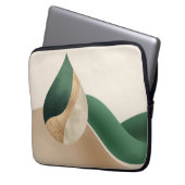 Minimalist Teardrop Wave Beige and Green Laptopschutzhülle (Vorderseite Links)