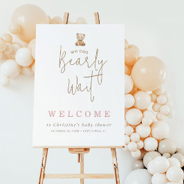 Minimalist Teddy Bear Baby Shower Welcome