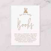 Minimalist Teddy Bear Books Request Baby Shower Begleitkarte (Vorderseite)