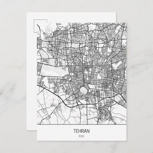Minimalist Teheran Iran Postkarte (Vorne/Hinten)