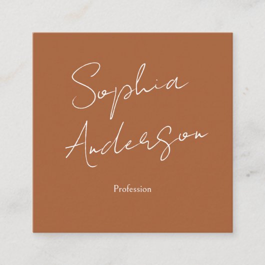 Minimalist Terracotta Qr Code Square Business Telefonnummerkarte (Vorderseite)