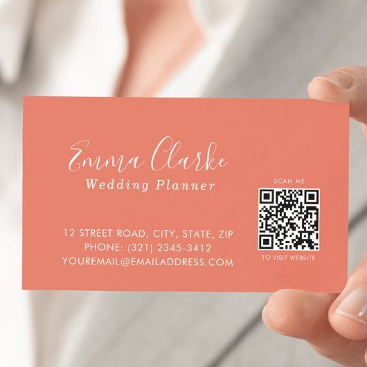 Minimalist Terracotta Scan Code Business Card Visitenkarte