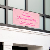 Minimalist Text-Based Pink Bachelorette Party Banner (Äußeres Gebäude)