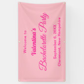 Minimalist Text-Based Pink Bachelorette Party Banner (Vertikal)