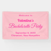 Minimalist Text-Based Pink Bachelorette Party Banner (Horizontal)