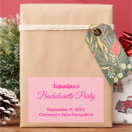 Minimalist Text-Based Pink Bachelorette Party Rechteckiger Aufkleber