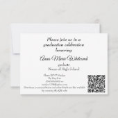 Minimalist Text High School Graduation Party  Einladung (Rückseite)
