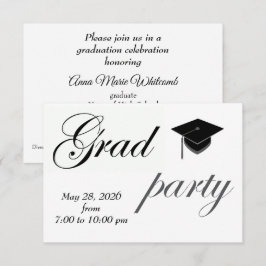 Minimalist Text High School Graduation Party  Einladung