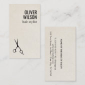 Minimalist Texture Beige Black Bold Hair Salon Visitenkarte (Vorne/Hinten)