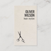 Minimalist Texture Beige Black Bold Hair Salon Visitenkarte (Vorderseite)