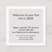 Minimalist Texture White Grey Bold First Visit Rabattkarte (Vorderseite)