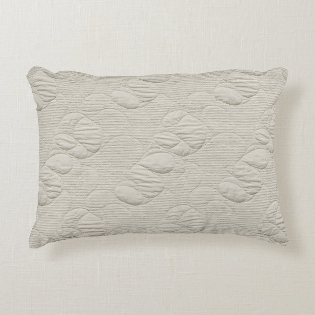 Minimalist Textured Organic – Cream & Off-White  Dekokissen (Vorderseite)