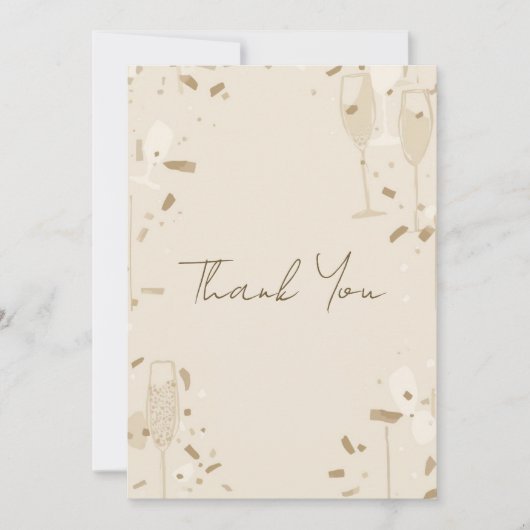 Minimalist Thank You Card | Modern Beige & Ivory Einladung (Vorderseite)