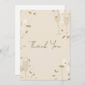 Minimalist Thank You Card | Modern Beige & Ivory Einladung (Vorne/Hinten)