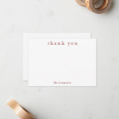 Minimalist Thank You Couples or Family Stationery Mitteilungskarte (Vorderseite/Rückseite Beispiel)