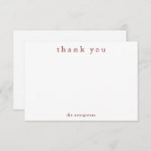 Minimalist Thank You Couples or Family Stationery Mitteilungskarte (Vorne/Hinten)