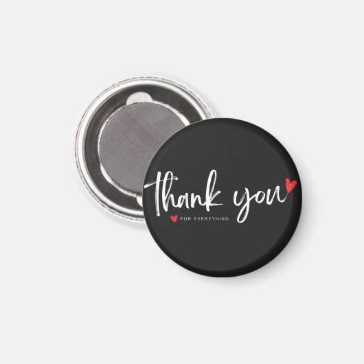 Minimalist Thank You Heart Magnet (Vorderseite/Rückseite)