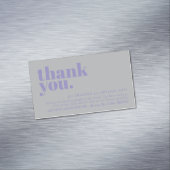 Minimalist Thank You note left Lavender Silver Magnetische Visitenkarte (Beispiel)