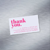 Minimalist Thank You note left Lilac Pink Magnetische Visitenkarte (Beispiel)