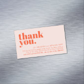 Minimalist Thank You note left Orange Pink Magnetische Visitenkarte (Beispiel)