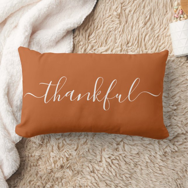 Minimalist Thanksgiving Lumbar Pillow – Thankful Lendenkissen (Decke)