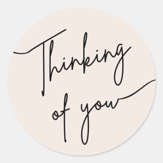 Minimalist “Thinking of You” Calligraphy Sticker (Vorderseite)