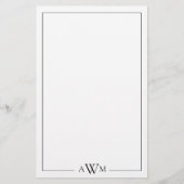 Minimalist Three Letter Monogram Briefpapier (Vorderseite)