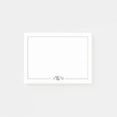 Minimalist Three Letter Monogram Post-it Klebezettel (Vorderseite)