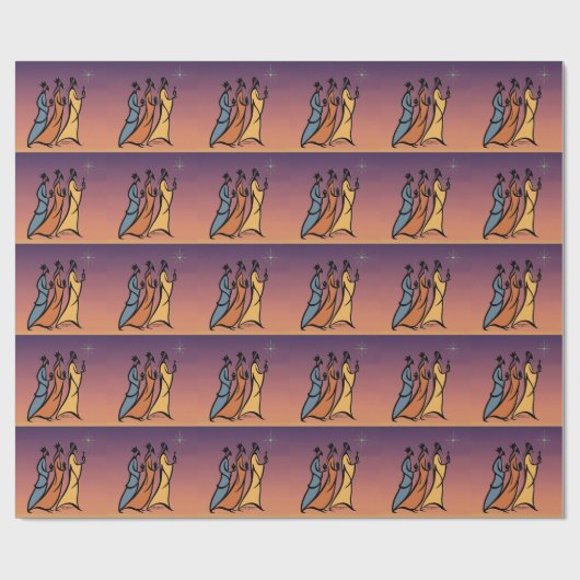 Minimalist Three Wise Men Geschenkpapier (Flach)