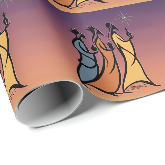 Minimalist Three Wise Men Geschenkpapier (Rolleneckpunkt)