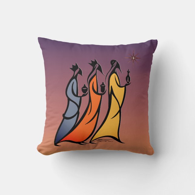 Minimalist Three Wise Men Kissen (Vorderseite)
