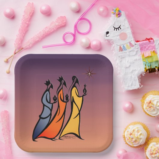 Minimalist Three Wise Men Pappteller (Party)