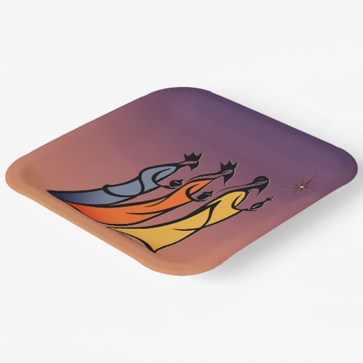 Minimalist Three Wise Men Pappteller (Gewinkelt)