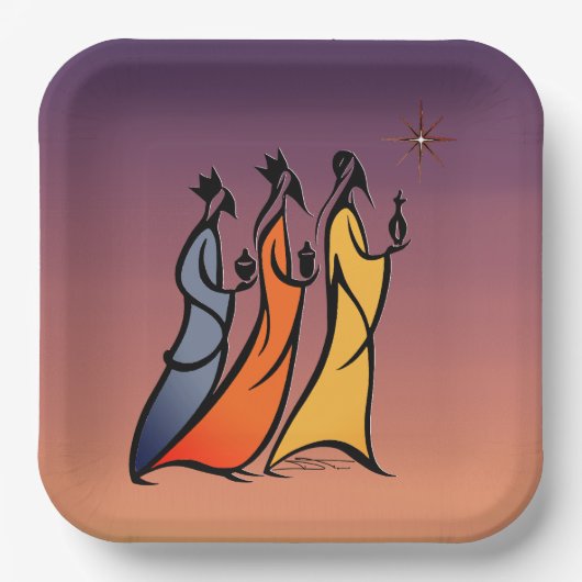 Minimalist Three Wise Men Pappteller (Vorderseite)