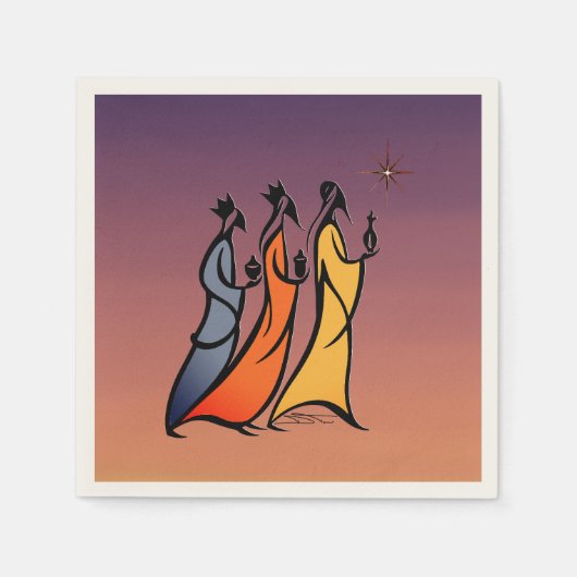 Minimalist Three Wise Men Serviette (Vorderseite)
