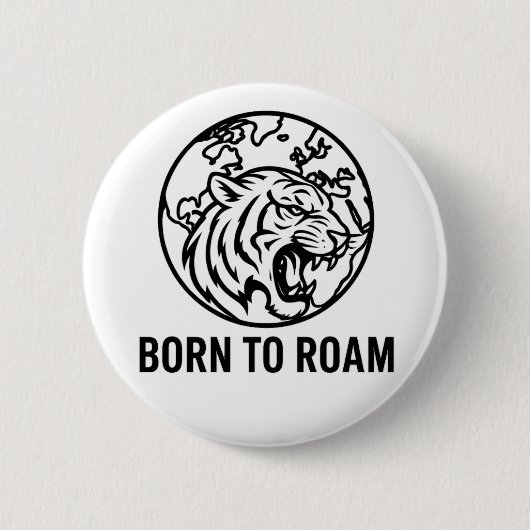 Minimalist Tiger Outline Hoodie Button (Vorderseite)