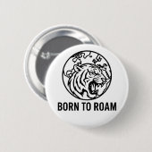 Minimalist Tiger Outline Hoodie Button (Vorne & Hinten)