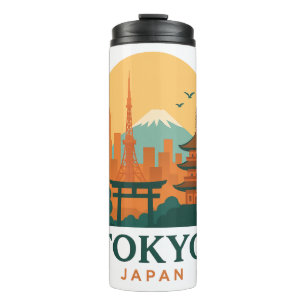 Minimalist Tokyo Japan Reise Thermo-Tumbler Thermosbecher