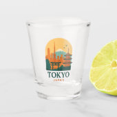 Minimalist Tokyo Japan Shot Glass – Modern Travel  Schnapsglas (Vorderseite)