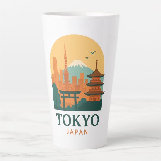 Minimalist Tokyo Japan Travel | Modern Milchtasse (Vorderseite)