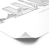 Minimalist Tokyo Skyline Illustration Fotodruck (Ecke)