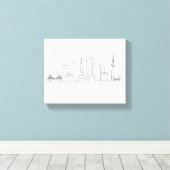 Minimalist Tokyo Skyline Illustration Leinwanddruck (Insitu (Holzboden))