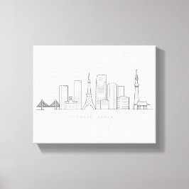 Minimalist Tokyo Skyline Illustration Leinwanddruck