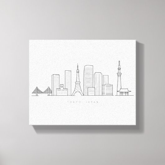 Minimalist Tokyo Skyline Illustration Leinwanddruck (Vorderseite)
