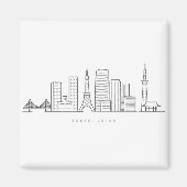 Minimalist Tokyo Skyline Illustration Magnet (Vorne)