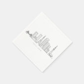Minimalist Tokyo Skyline Illustration Serviette (Ecke)
